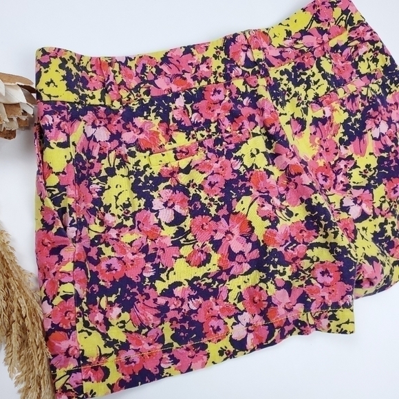 LOFT Multicolored Floral Linen Blend Shorts Sz 0 - Picture 8 of 11